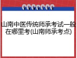 山南中医传统师承考试一般在哪里考(山南师承考点)