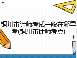 铜川审计师考试一般在哪里考(铜川审计师考点)