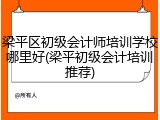 梁平区初级会计师培训学校哪里好(梁平初级会计培训推荐)
