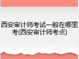 西安审计师考试一般在哪里考(西安审计师考点)