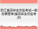 怒江食品安全总监考试一般在哪里考(食品安全总监考点)