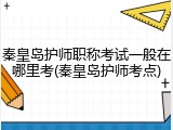 秦皇岛护师职称考试一般在哪里考(秦皇岛护师考点)