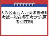大兴区企业人力资源管理师考试一般在哪里考(大兴区考点在哪)
