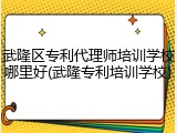 武隆区专利代理师培训学校哪里好(武隆专利培训学校)