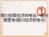 铜川初级经济师考试一般在哪里考(铜川经济师考点)