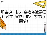 那曲护士执业资格考试需要什么学历(护士执业考学历要求)