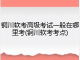 铜川软考高级考试一般在哪里考(铜川软考考点)
