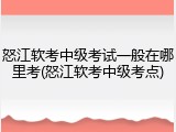 怒江软考中级考试一般在哪里考(怒江软考中级考点)