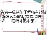 宜宾一级消防工程师有补贴吗怎么领取呢(宜宾消防工程师补贴申领)