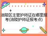 涪陵区主管护师证在哪里报考(涪陵护师证报考点)