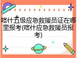 喀什五级应急救援员证在哪里报考(喀什应急救援员报考)