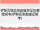 伊犁五级应急救援员证在哪里报考(伊犁应急救援证报考)