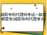 咸阳专利代理师考试一般在哪里考(咸阳专利代理考点)