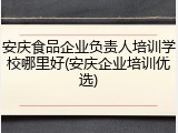 安庆食品企业负责人培训学校哪里好(安庆企业培训优选)