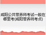 咸阳公共营养师考试一般在哪里考(咸阳营养师考点)