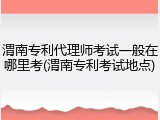 渭南专利代理师考试一般在哪里考(渭南专利考试地点)