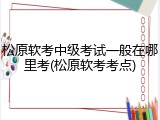 松原软考中级考试一般在哪里考(松原软考考点)