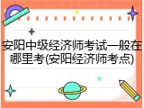 安阳中级经济师考试一般在哪里考(安阳经济师考点)