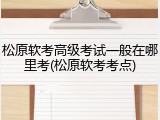 松原软考高级考试一般在哪里考(松原软考考点)