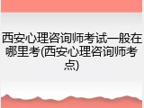 西安心理咨询师考试一般在哪里考(西安心理咨询师考点)