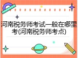 河南税务师考试一般在哪里考(河南税务师考点)