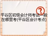 平谷区初级会计师考试一般在哪里考(平谷区会计考点)