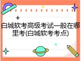 白城软考高级考试一般在哪里考(白城软考考点)