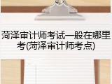 菏泽审计师考试一般在哪里考(菏泽审计师考点)