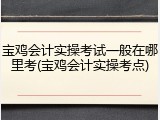 宝鸡会计实操考试一般在哪里考(宝鸡会计实操考点)