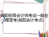 咸阳初级会计师考试一般在哪里考(咸阳会计考点)