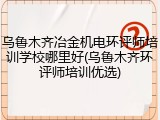 乌鲁木齐冶金机电环评师培训学校哪里好(乌鲁木齐环评师培训优选)