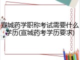 宣城药学职称考试需要什么学历(宣城药考学历要求)