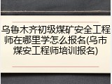 乌鲁木齐初级煤矿安全工程师在哪里学怎么报名(乌市煤安工程师培训报名)