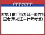 黑龙江审计师考试一般在哪里考(黑龙江审计师考点)
