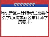 浦东新区审计师考试需要什么学历(浦东新区审计师学历要求)