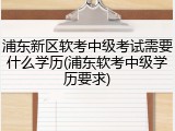 浦东新区软考中级考试需要什么学历(浦东软考中级学历要求)