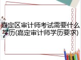嘉定区审计师考试需要什么学历(嘉定审计师学历要求)