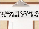 杨浦区审计师考试需要什么学历(杨浦审计师学历要求)