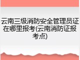 云南三级消防安全管理员证在哪里报考(云南消防证报考点)