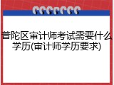 普陀区审计师考试需要什么学历(审计师学历要求)