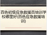 百色初级应急救援员培训学校哪里好(百色应急救援培训)