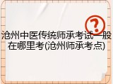 沧州中医传统师承考试一般在哪里考(沧州师承考点)