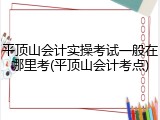 平顶山会计实操考试一般在哪里考(平顶山会计考点)
