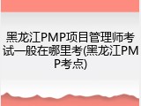 黑龙江PMP项目管理师考试一般在哪里考(黑龙江PMP考点)