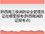 黔西南三级消防安全管理员证在哪里报考(黔西南消防证报考点)