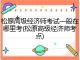 松原高级经济师考试一般在哪里考(松原高级经济师考点)