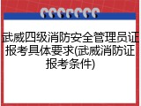 武威四级消防安全管理员证报考具体要求(武威消防证报考条件)