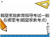 鹤壁家庭教育指导考试一般在哪里考(鹤壁家教考点)