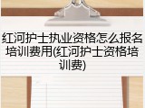 红河护士执业资格怎么报名培训费用(红河护士资格培训费)