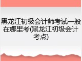 黑龙江初级会计师考试一般在哪里考(黑龙江初级会计考点)